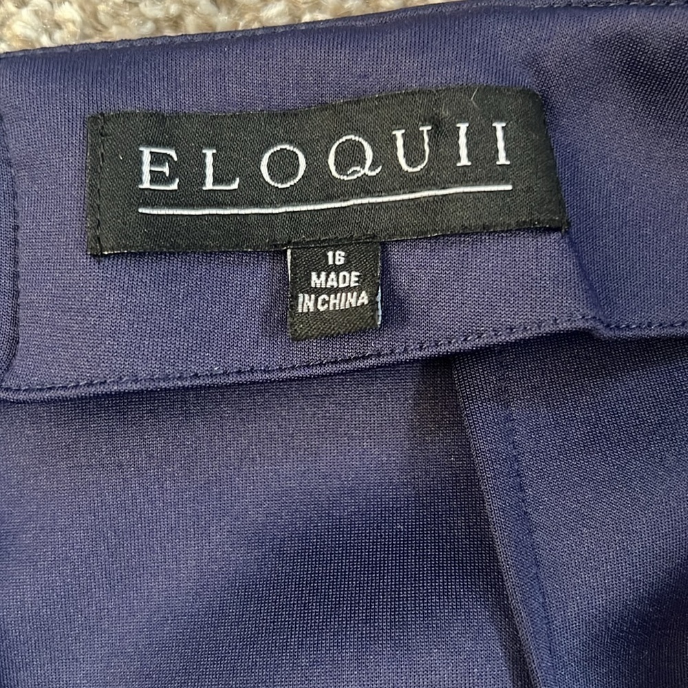 Eloquii Blue and Green Embroidered Floral Pencil Skirt - Picture 3 of 4